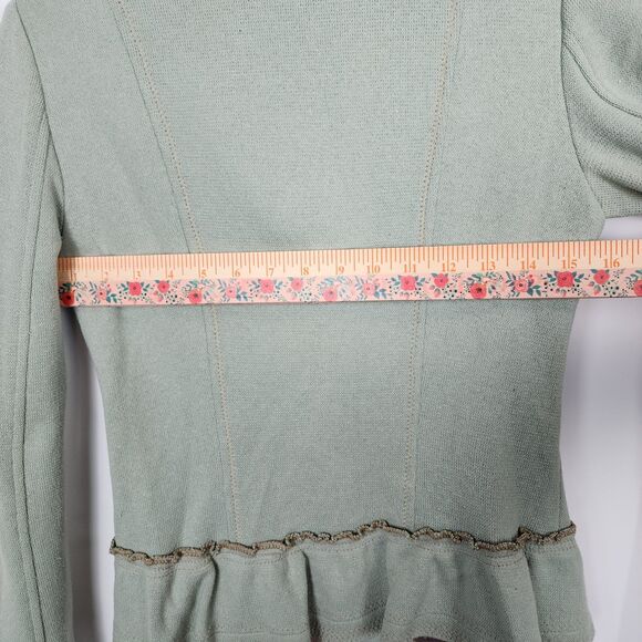 Nanette Lepore Vintage Ruffle Pale Green Blazer Size S - Picture 8 of 9